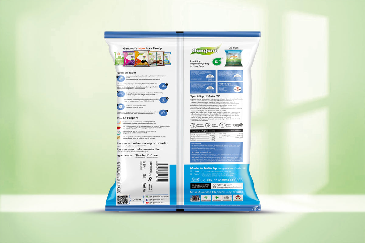 Gangwal Aata S (100% Sharbati Chandrausi Wheat Flour 5Kg)