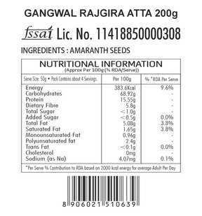 Gangwal Combo Pack of Rajgira Atta 200g & Singhada Atta 200g