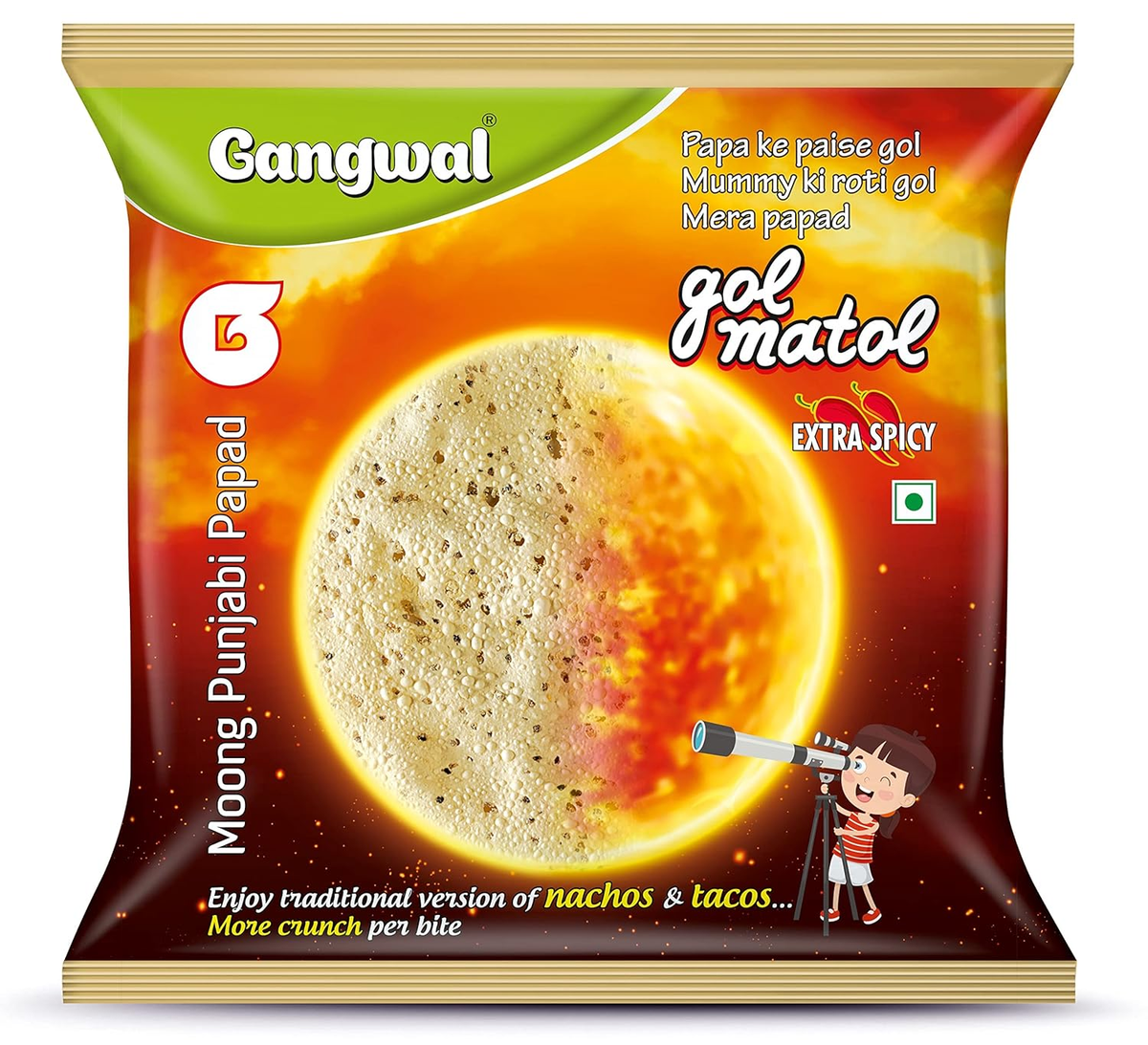 Gangwal Gol Matol Moong Punjabi Papad 200gm Pack