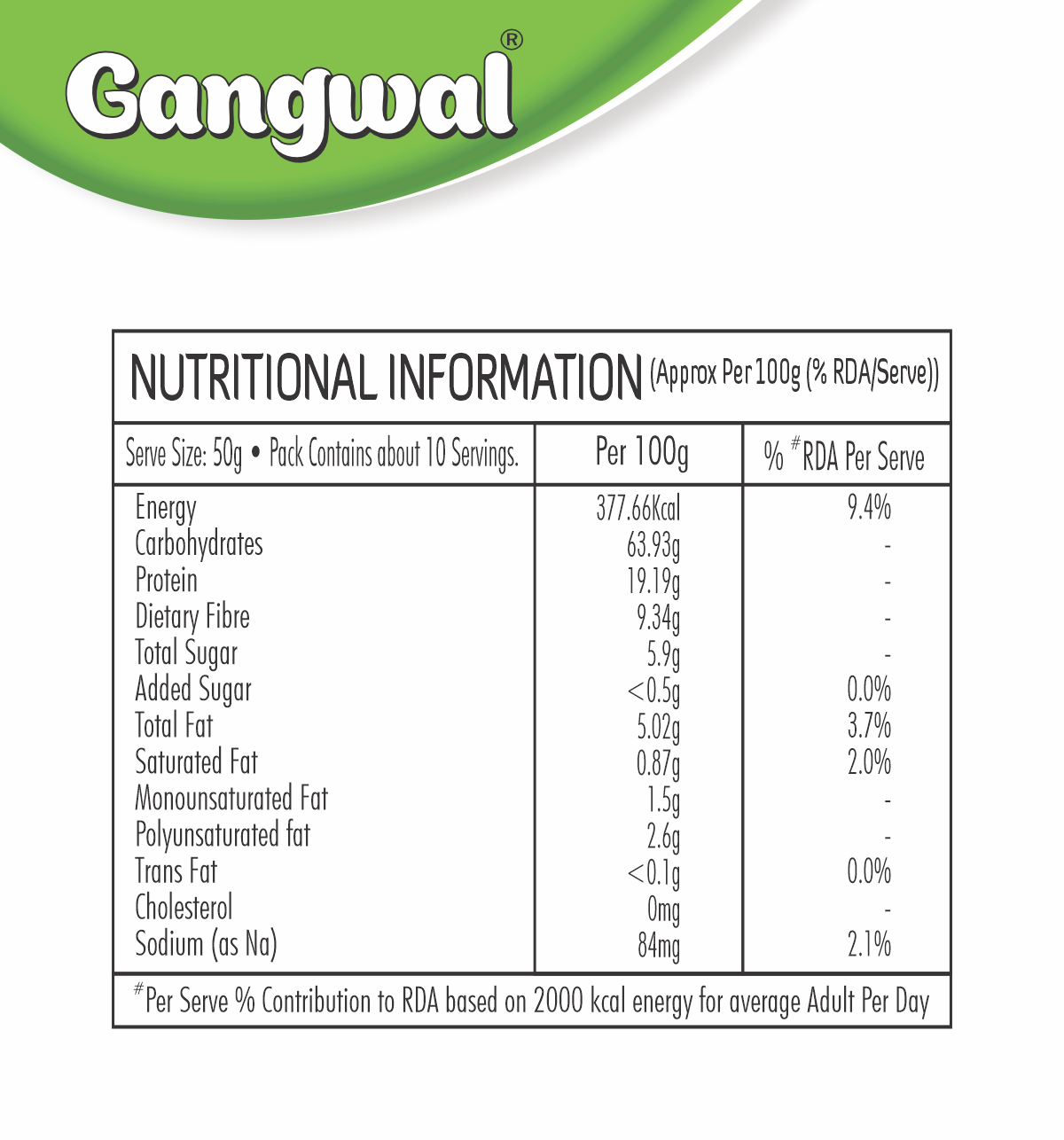 Gangwal Besan Mota (Gram Flour) 500gm Pack