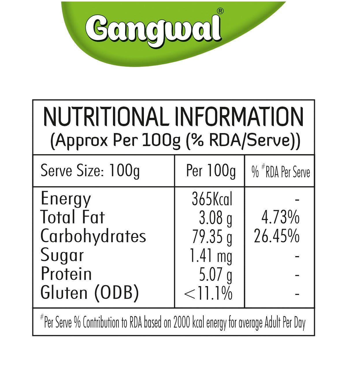 Gangwal Faliyari Aata 500gm