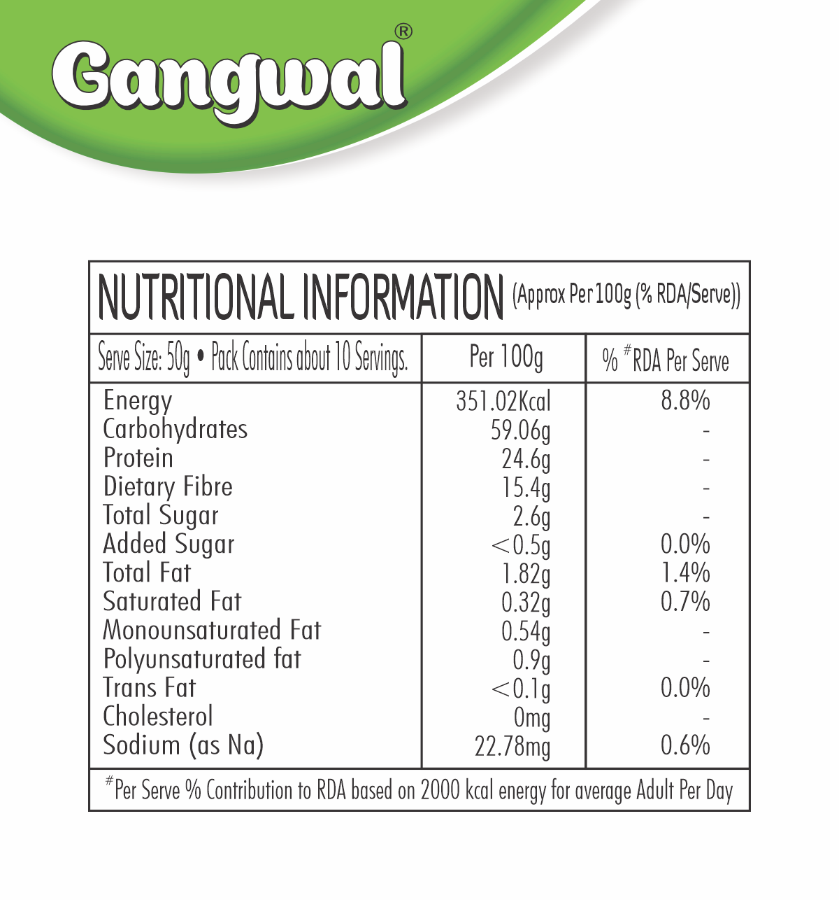 Gangwal Urad Aata 500gm Pack