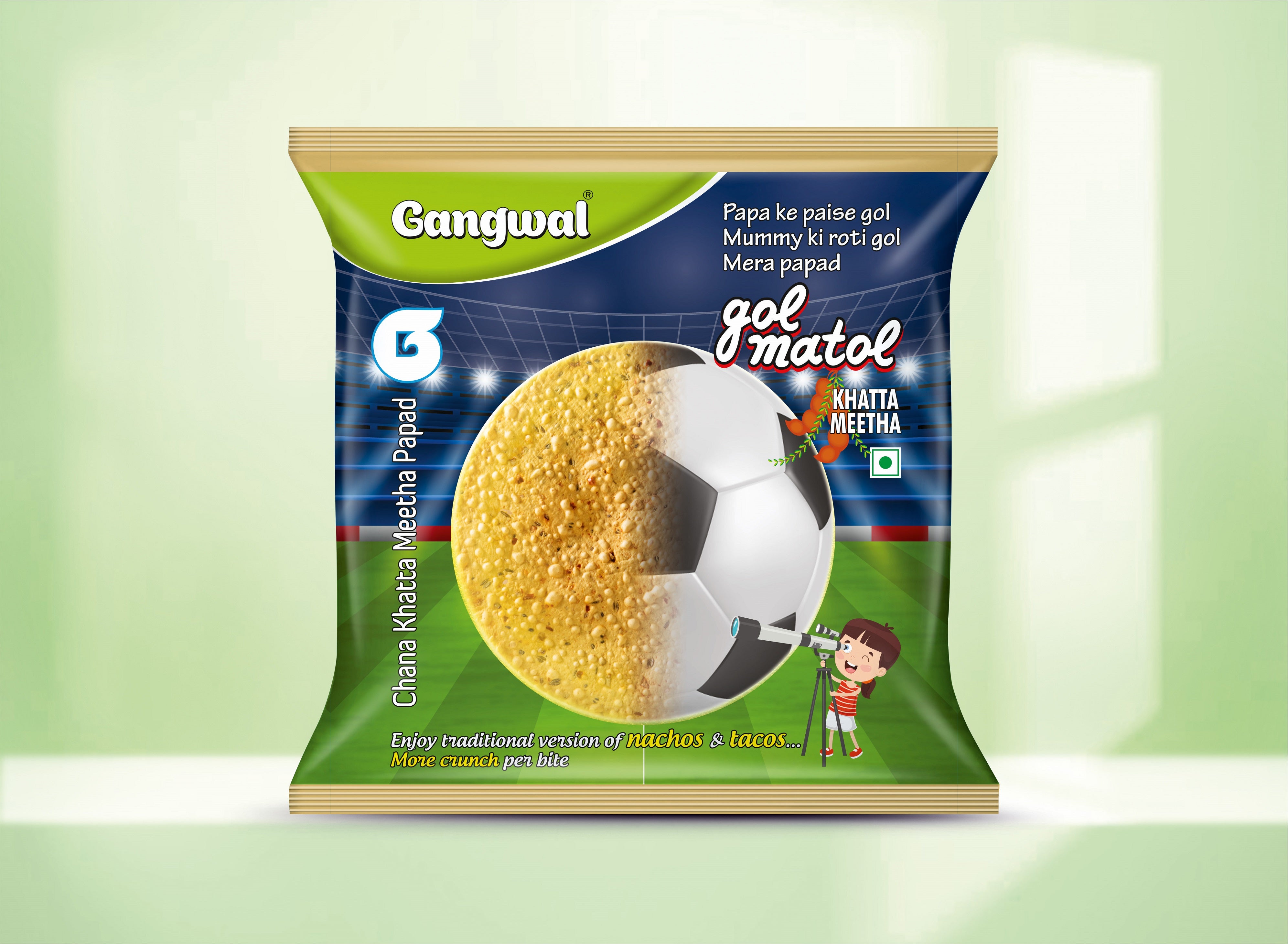 Matol Rakhmat Gangwal Gol Matol Channa Khatta Mittha Papad 200gm Pack